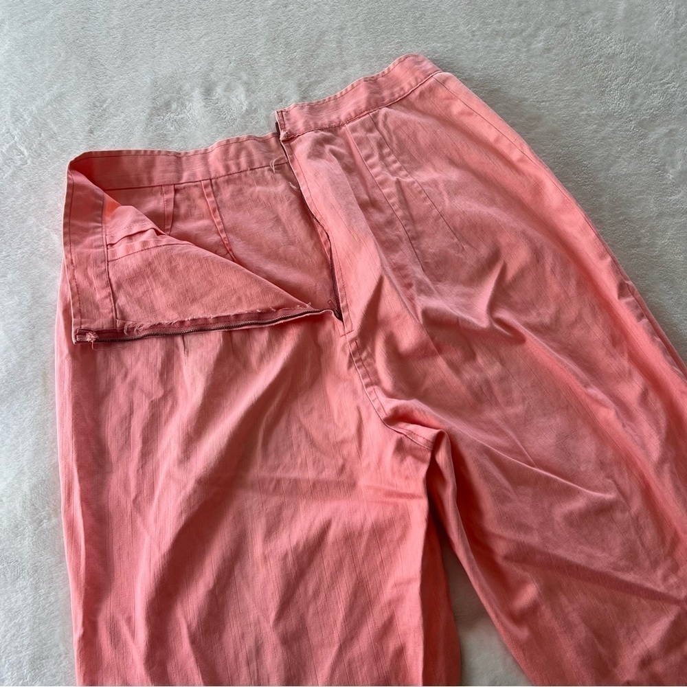 Vintage Scalloped Pink Blouse and High Waist Pants Set - Picture 9 of 13